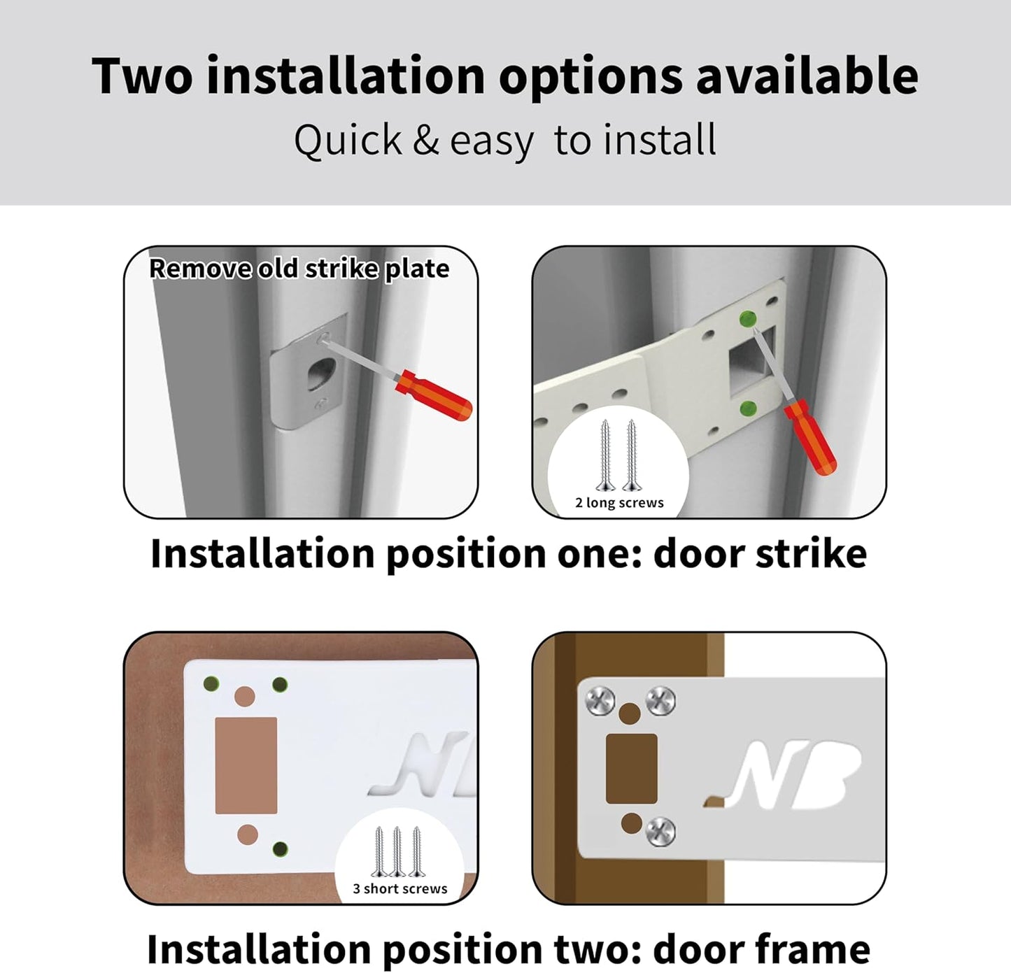 Cat Door Latch, Door Prop for Cats Keep Dogs Out of Cat Feeding Station & Litter Box, Cat Door Stopper with Silicone Anti-Collision Pad, Pet Door Interior Door Alternative, Steel White