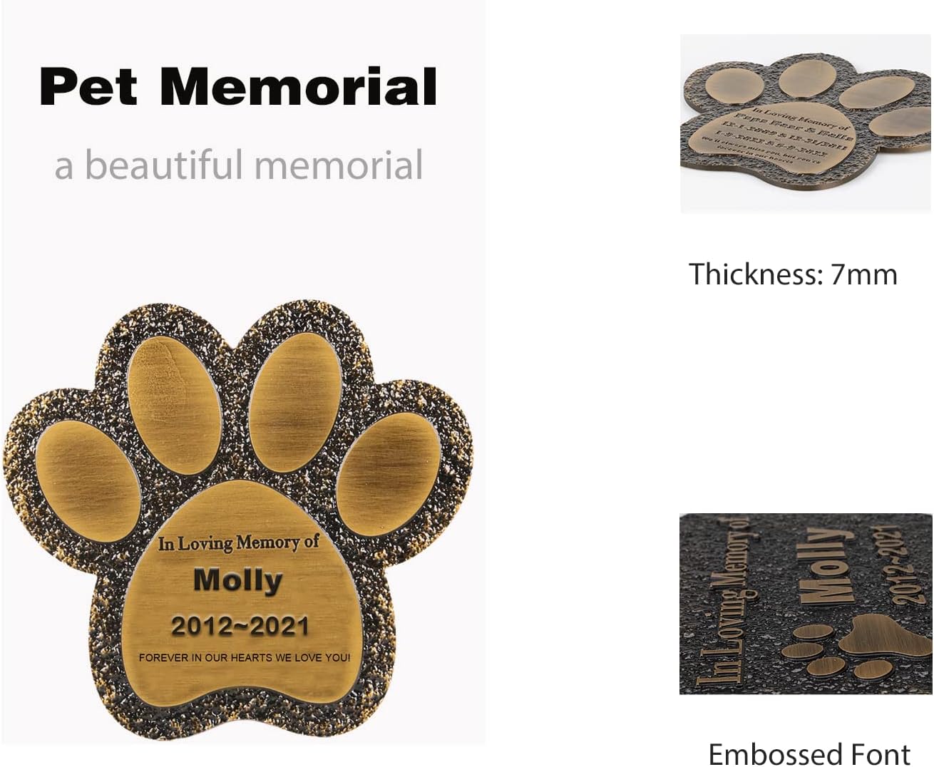 Pet Memorial Stone Cat Dog Pet Memorial Personalized Pet Grave Markers Customized Pet Grave Markers with Pet Name are a Sympathy Gift for The Loss of a Pet (Acrylic)