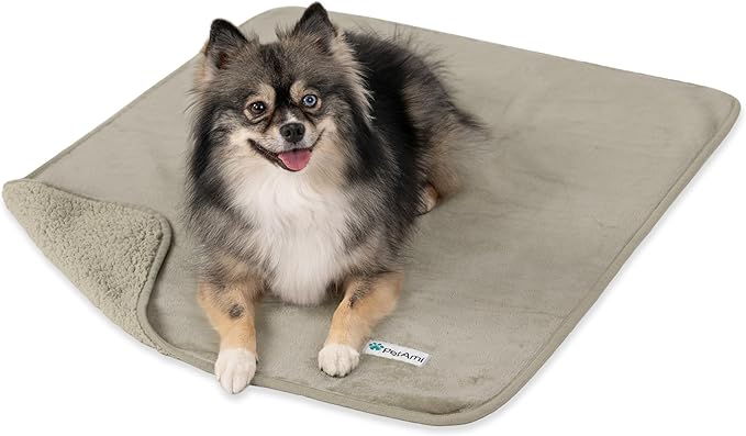PetAmi Waterproof Dog & Cat Blanket, Pee Proof for Couch, Reversible, Soft Fleece, Washable, 29x40 Taupe