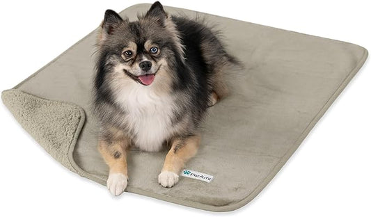 PetAmi Waterproof Dog & Cat Blanket, Pee Proof for Couch, Reversible, Soft Fleece, Washable, 29x40 Taupe