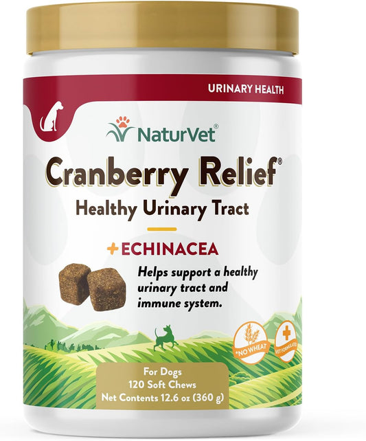 NaturVet – Cranberry Relief Plus Echinacea – Helps Support a Healthy Urinary Tract & Immune System – 120 Soft Chews