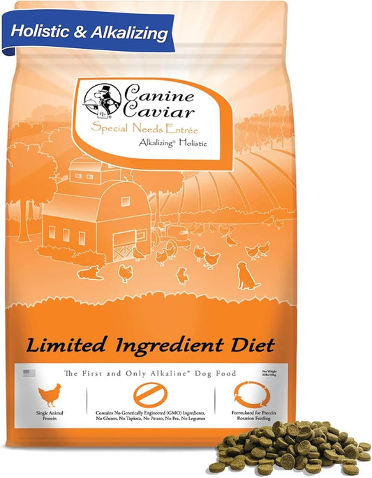 Canine Caviar - Special Needs: Chicken & Brown Rice Alkaline Dry Dog Food, Limited Ingredients, Gluten-Free, Based on Science & Research, Veterinary Alternative Diet (11 Pound Bag)