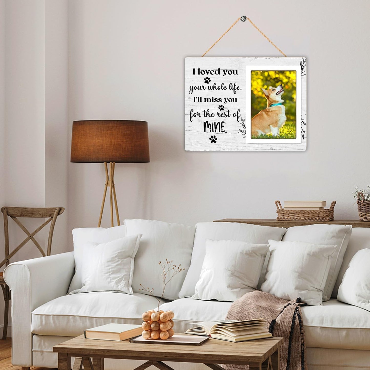 Dog Memorial Picture Frame - Pet Loss Gift - I Love You Your Whole Life I Will Miss You for the Rest of Mine - Wooden Photo Frame, 4x6 Inch Photo12P70