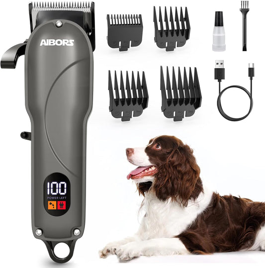 Dog Clippers for Grooming: Dog Grooming Kit Low Noise Electric Quiet Rechargeable Adjustable Clipper Comb Cordless Pet Hair Thick Coats Clippers Trimmers Set Dogs Hair Clippers for Dogs Cats Pets