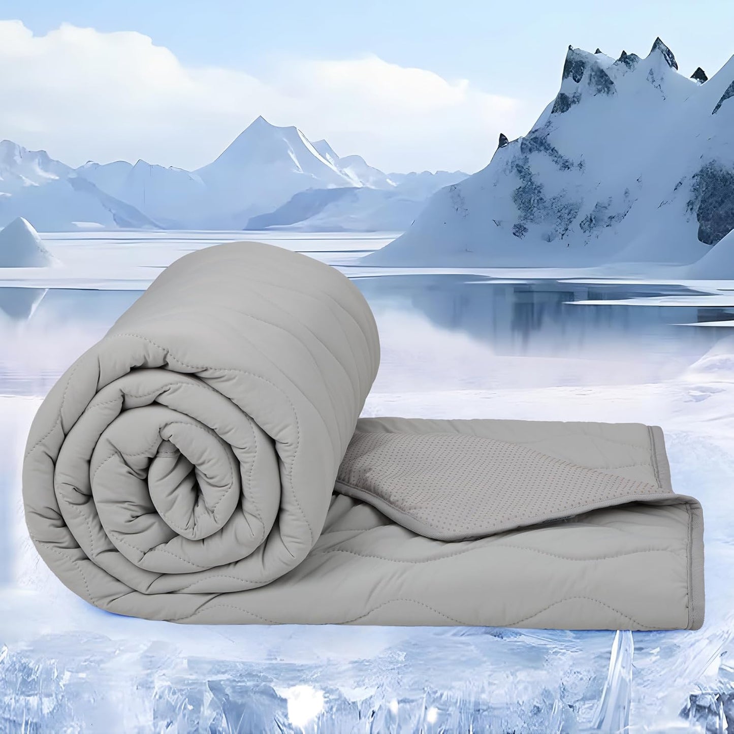 Cooling Blanket for Dogs - Q-MAX>0.4 Waterproof Pet Throw Blanket Bed Cover, Non-Slip Dog Blankets for Couch Protector, Washable Furniture Cover for Summer, Grey,40x60