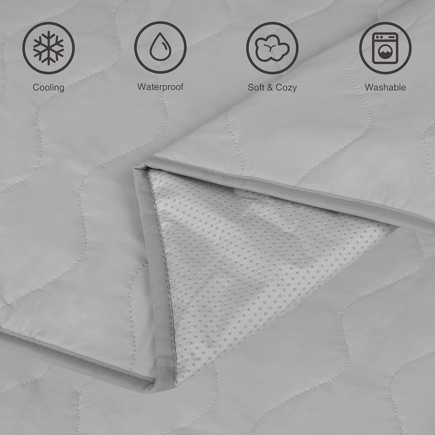 Cooling Blanket for Dogs - Q-MAX>0.4 Waterproof Pet Throw Blanket Bed Cover, Non-Slip Dog Blankets for Couch Protector, Washable Furniture Cover for Summer, Grey,50x60