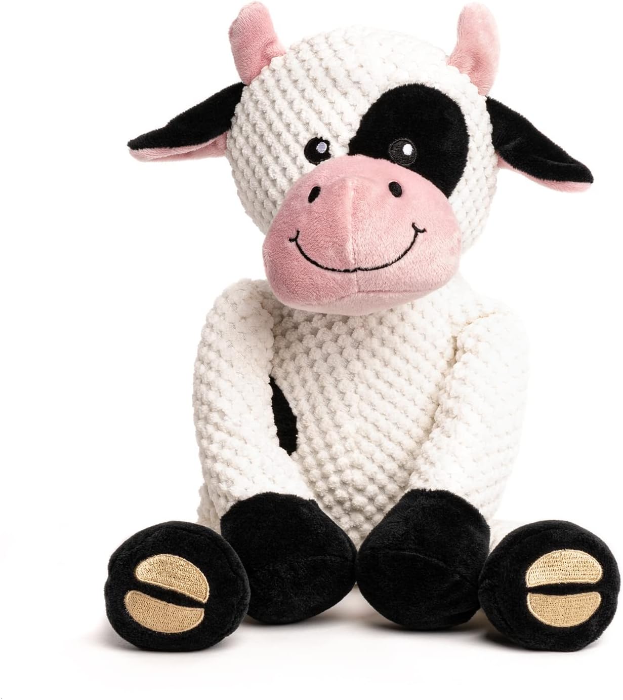 fabdog Floppies Plush Dog Toy - Cute & Durable Squeaky Dog Toys - Best Squeak Toy for Puppies and All Breeds | Ideal Pet Gift| Small Cow