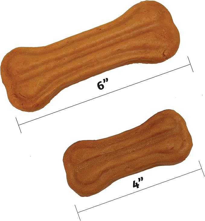 Ultra Chewy Turkey Tendon Pressed Bones for Dogs - Premium All-Natural, Hypoallergenic, Long-Lasting Dog Chew Treat, Easy to Digest, Ingredient Sourced from USA (6 Inches - 2 Pack)