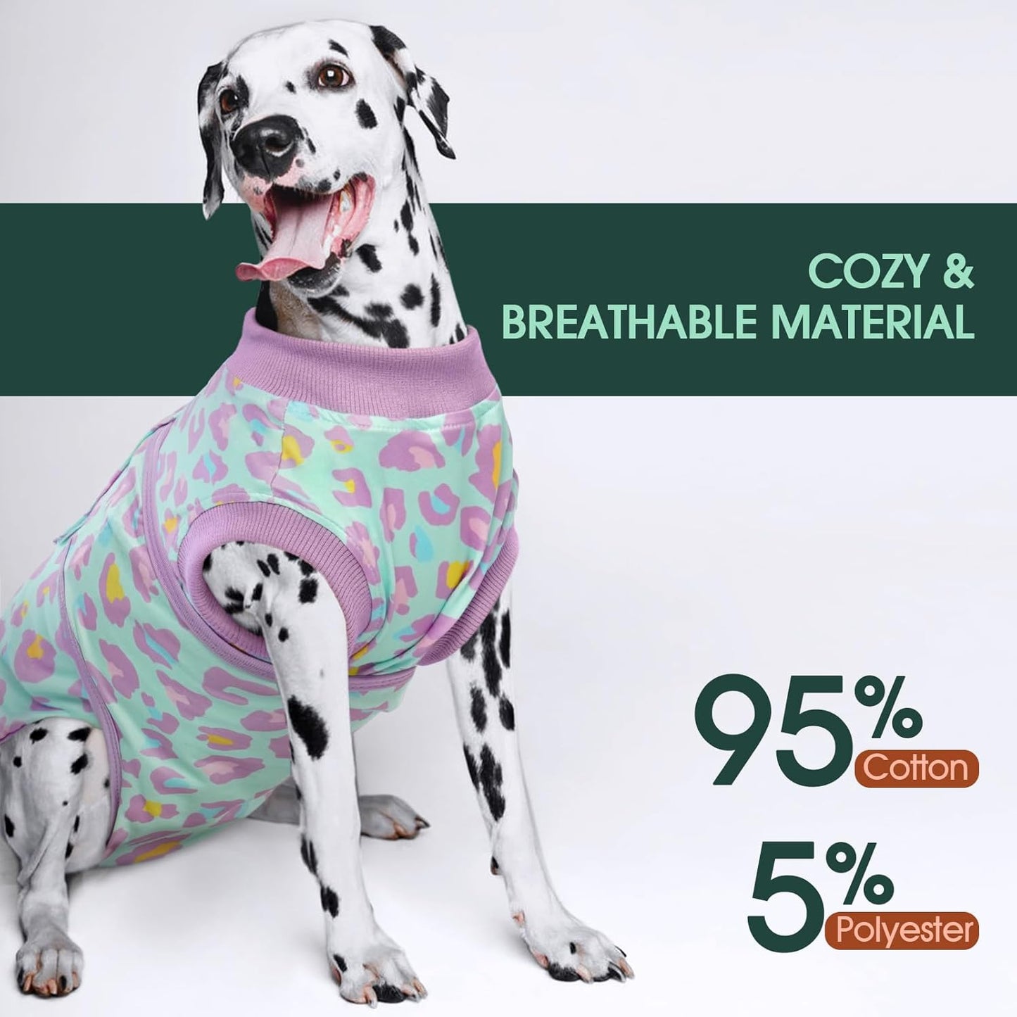 Kuoser Dog Recovery Suit for Dogs After Surgery,Professional Surgical Onesie for Female Male Dogs Spay Neuter,Soft Dog Surgery Suit Bodysuit for Abdominal Wounds Skin Disease,Light Purple Leopard XL