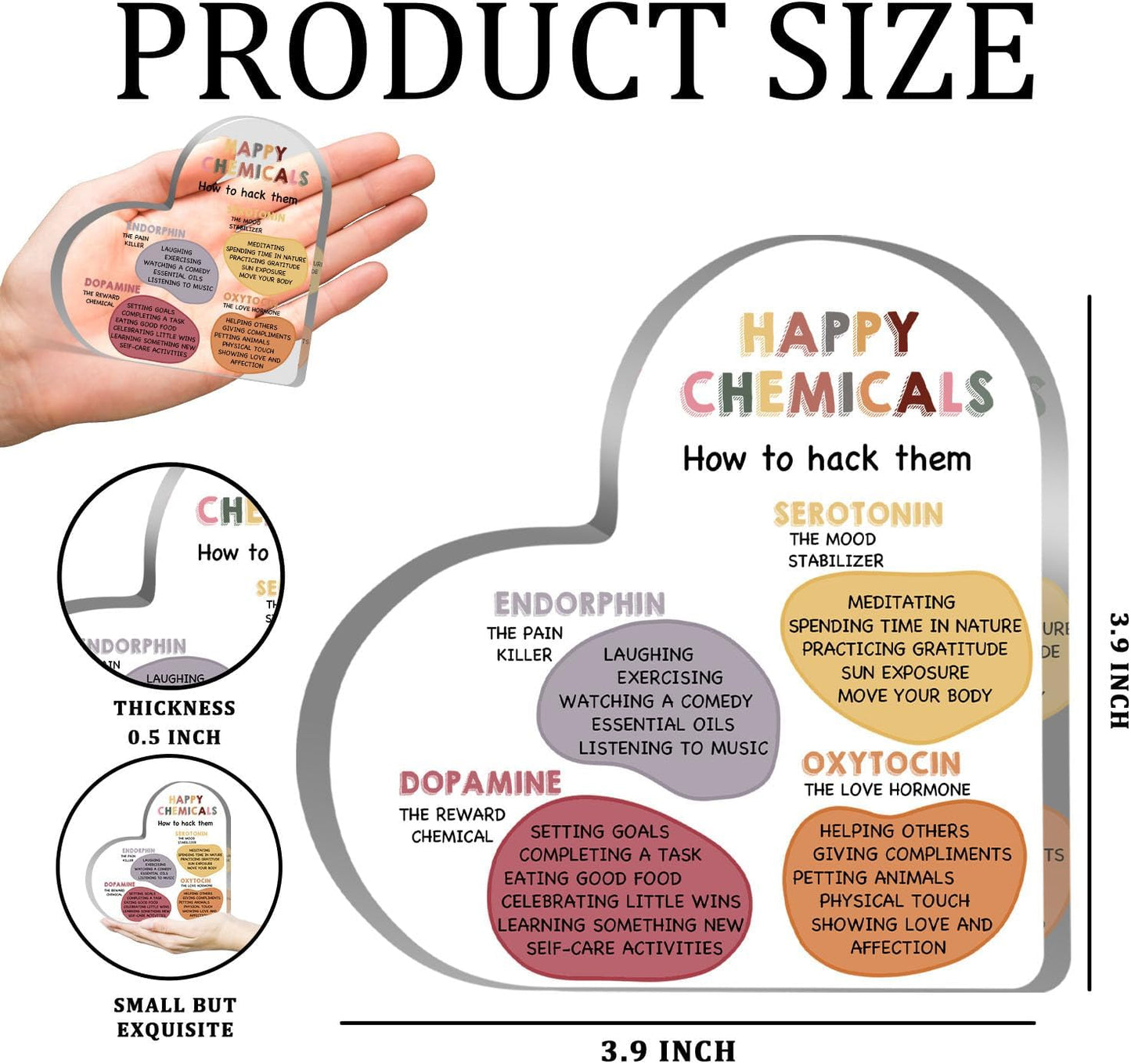 Mental Health Gifts, Therapist Office Desk Plaque, Book Center Classroom Playroom Calming Corner Decorations, Psychology Gifts for Counselor, Happy Chemicals Sign Plaque