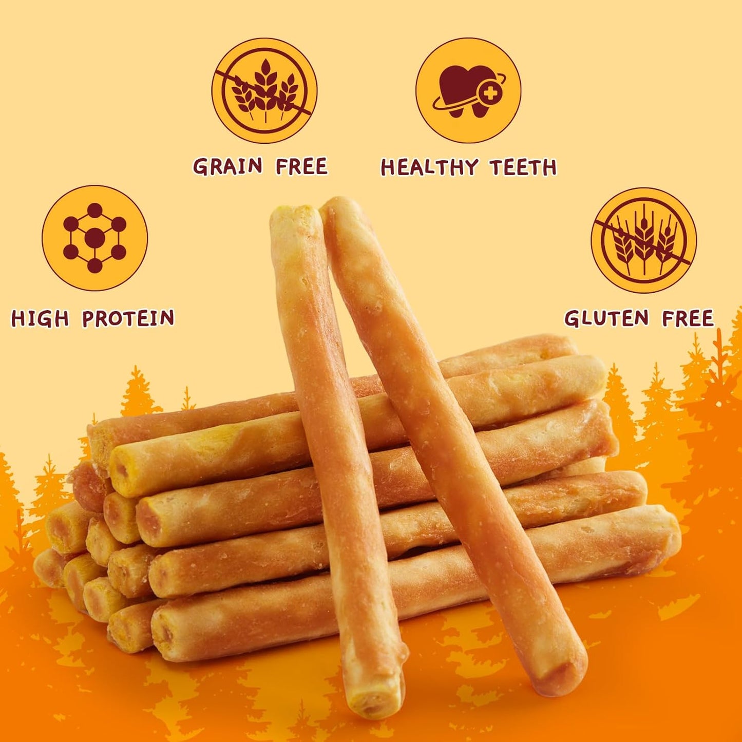 Jungle Calling Dog Treats, Chicken Beef Collagen Sticks, Chew Bones Treat for Small Medium Breed Moderate Chewers, Bully Stick, Long Lasting High Protein Easy to Digest, 5 Inch 10.6 oz