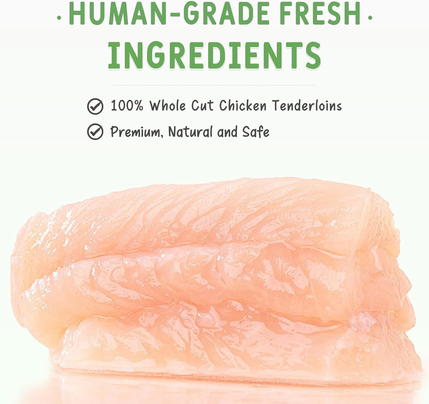 Freeze Dried Chicken Tenderloins Treats for Cats & Dogs, Single Ingredient, Premium Quality High Protein Training Treats, Low Fat for Weight Management, Grain Free, Gluten Free, Filler Free