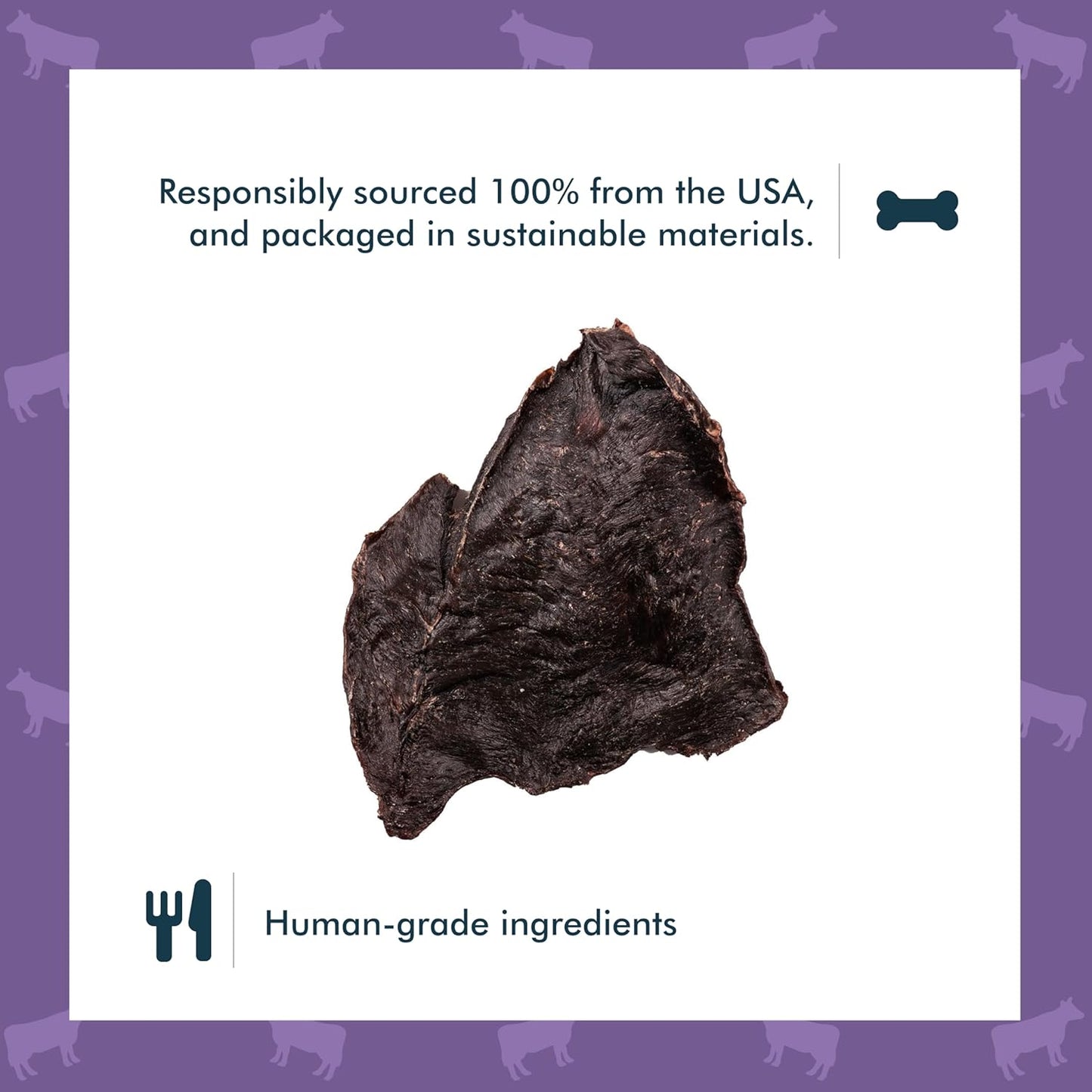 King Lou Pets - USA-Made Dehydrated Beef Heart Jerky Dog Treats - 1 lb of Fresh Beef Heart Prior to Dehydration