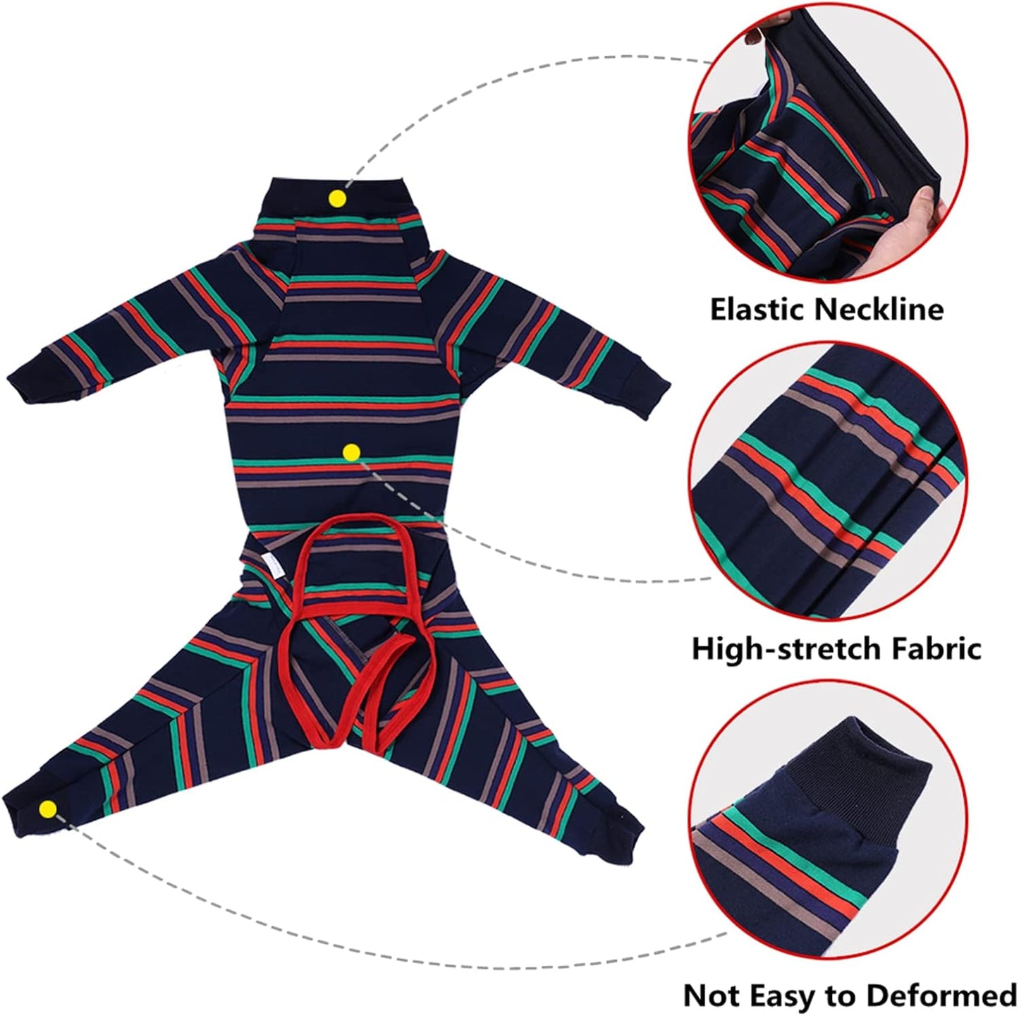 Dog Recovery Suit, Abdominal Wound After Surgery Wear, Prevent Licking Wounds, E-Collar & Cone Alternatives, Long Sleeve Postoperative Shirts Dog Pajamas Prevent Shedding(2XL, Blue)