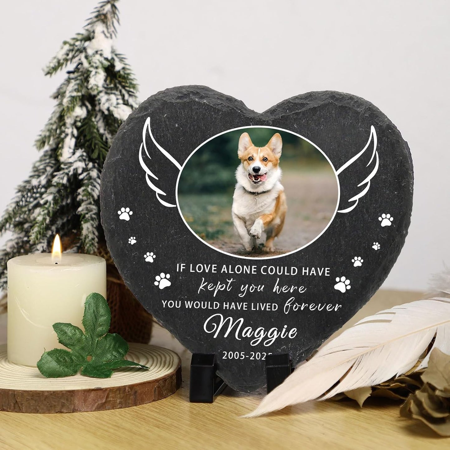 Dog Memorial Gifts for Loss of Dog Cat,Personalized Pet Memorial Stone with Photo Name,Custom Pet Remembrance Gifts,Cat Memorial Sympathy Gift,Dog Passing Away Gifts,Memorial Plaques for Dogs
