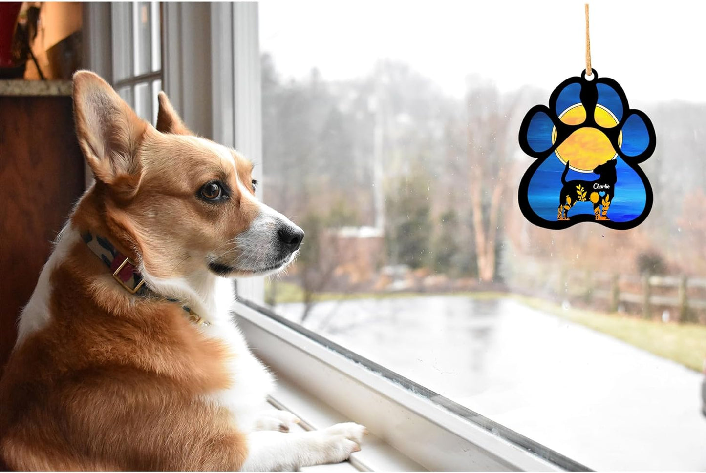 LOVELYPOD Personalized Memorial Gifts for Dogs Ornament Suncatcher, Custom Breeds Memorial for Loss of Dogs, Remembrance in Sympathy of Pet Gifts Lover, Loss of Pet Sympathy