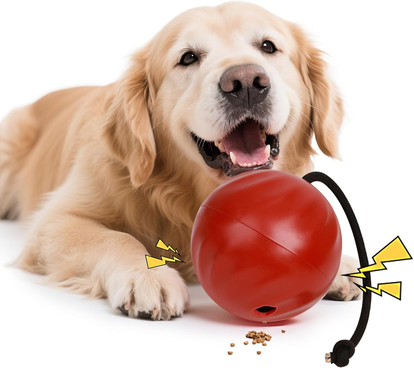 Pet Prime Dog Treat Ball Interactive Squeaky Rolling Treat Dispensing Toys Dog Food Puzzle Slow Feeder Ball Mental Stimulation Enrichment Toys for Small,Medium,Large Breeds