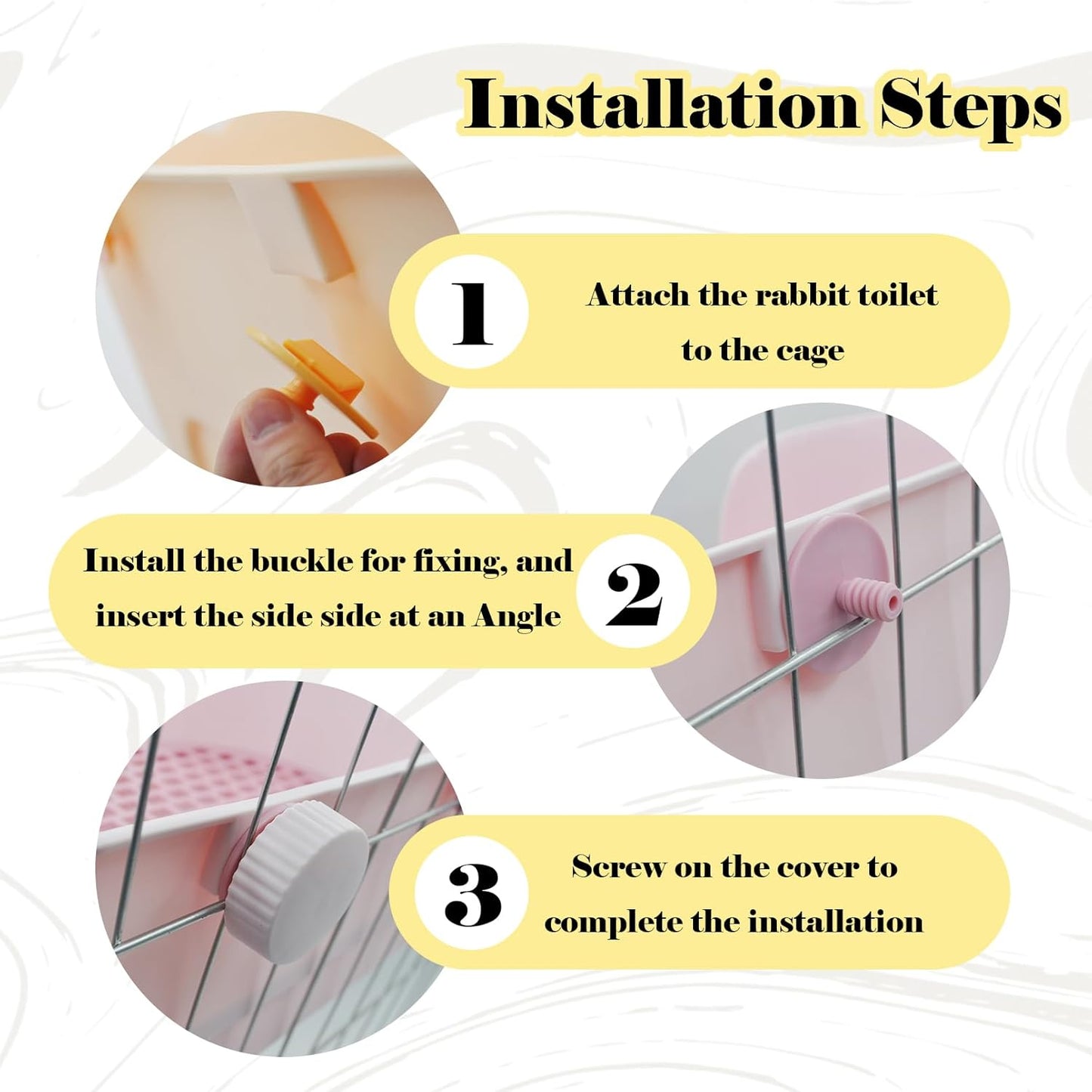 15.1"X11.0" Large Rabbit Litter Box,Plastic Square Rabbits Potty Trainer with Bigger Pan Bunny Corner Toilet Box with Small Animal Disposable Liner for Guinea Pigs Hamster Chinchilla(Yellow)