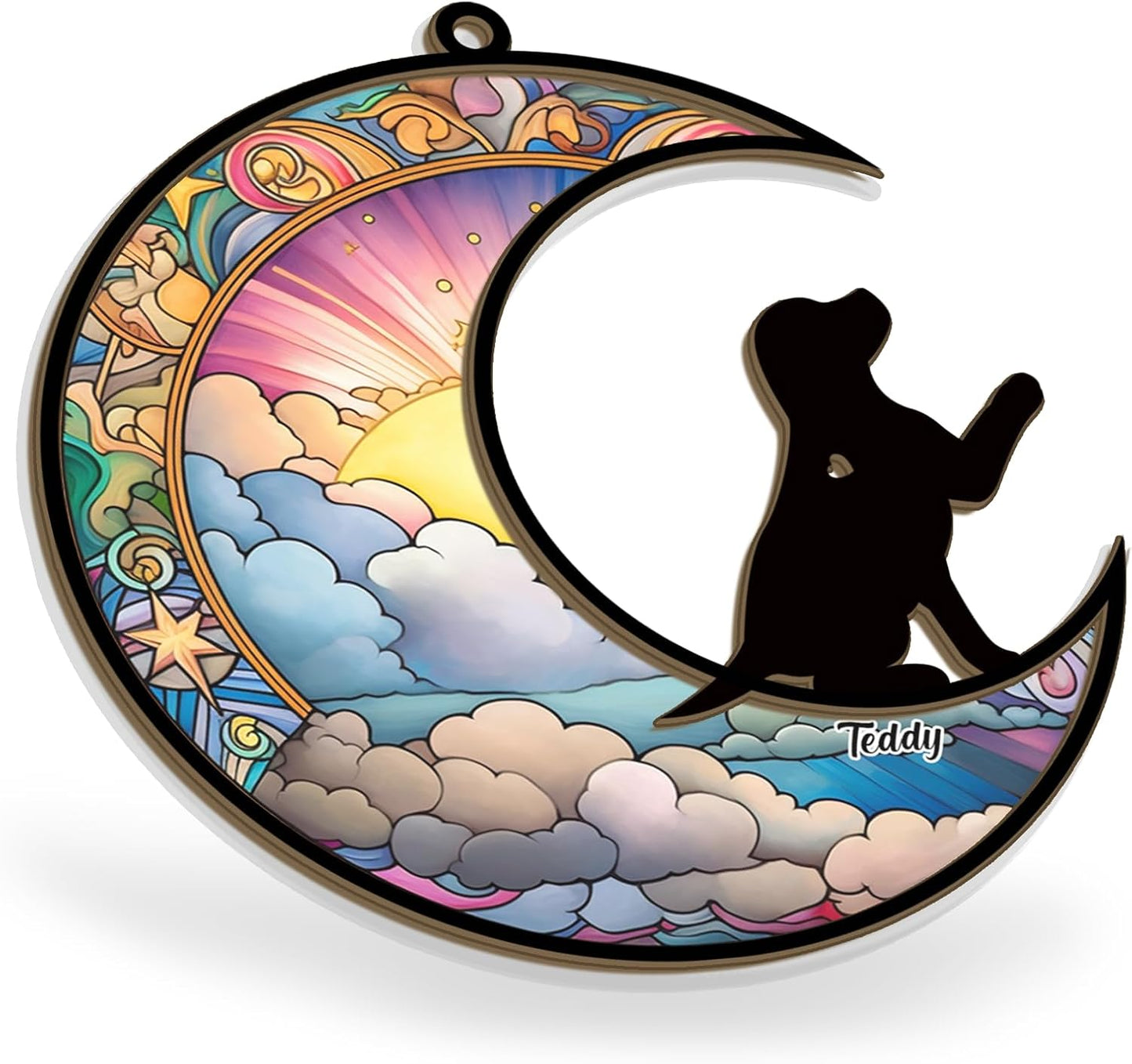 Personalized Dog Memorial Suncatcher Ornament - Custom Name Dog Decor, Dog Memorial Christmas Ornament, Gift for Dog Lover, Loss of Pet Sympathy Gift, Pet Remembrance Keepsake, in Loving Memory Gift