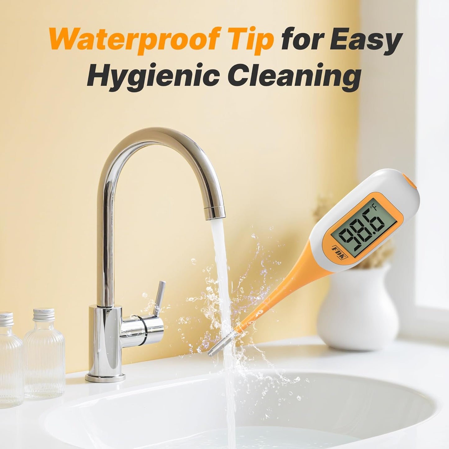 Digital Dog & Cat Thermometer for Fever Detection, 8s Fast Reading Pet Rectal Thermometer with Large LCD Screen, Comfortable Flexible Soft Tip Fever Alert °C/°F Switchable