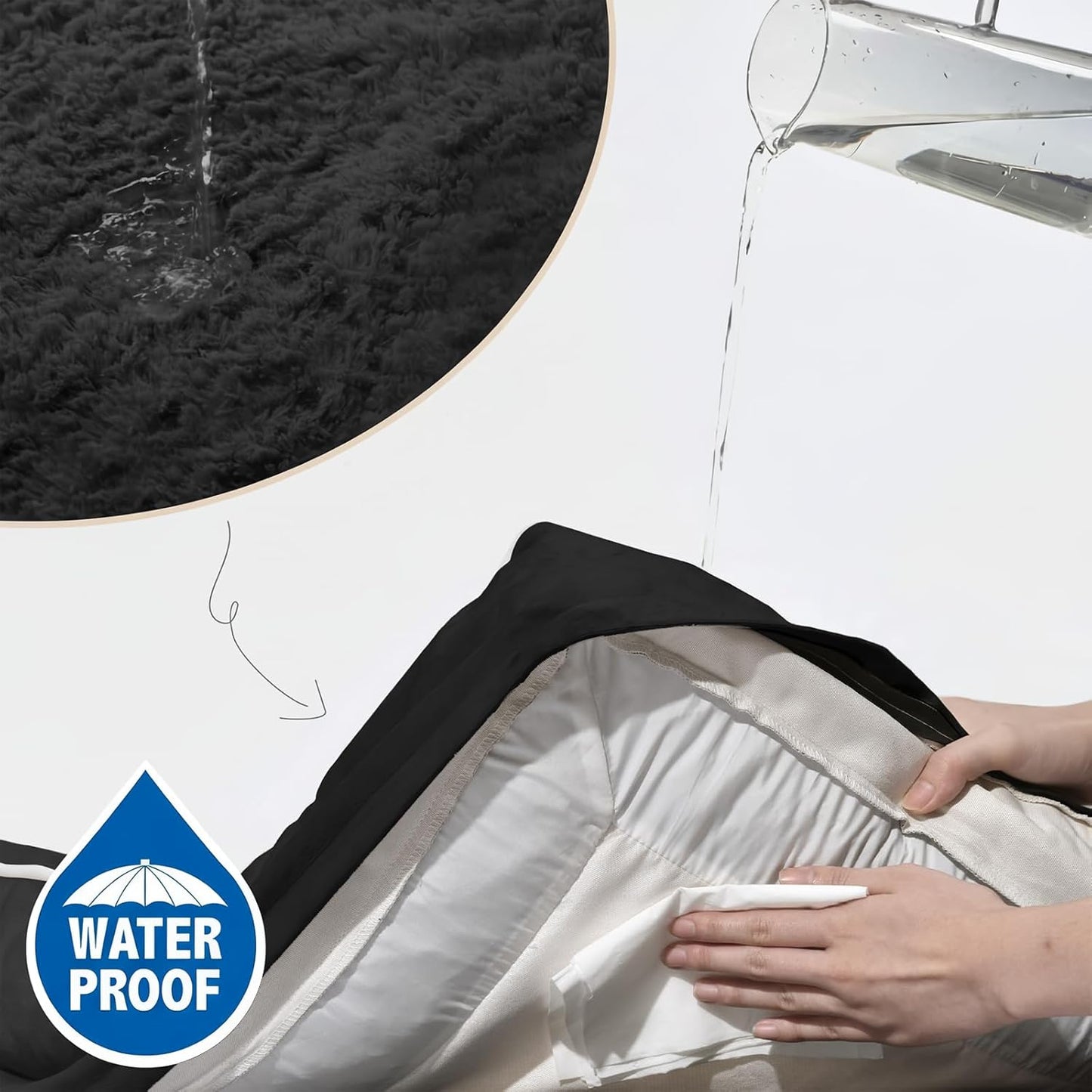 Comfort Expression Orthopedic Dog Bed for Extra Large Dogs 42x30 Inch, Waterproof Supportive Egg Crate Foam XL Pet Bed with Removable Bolsters, Dog Couch with Washable Cover & Non-Slip Bottom, Black