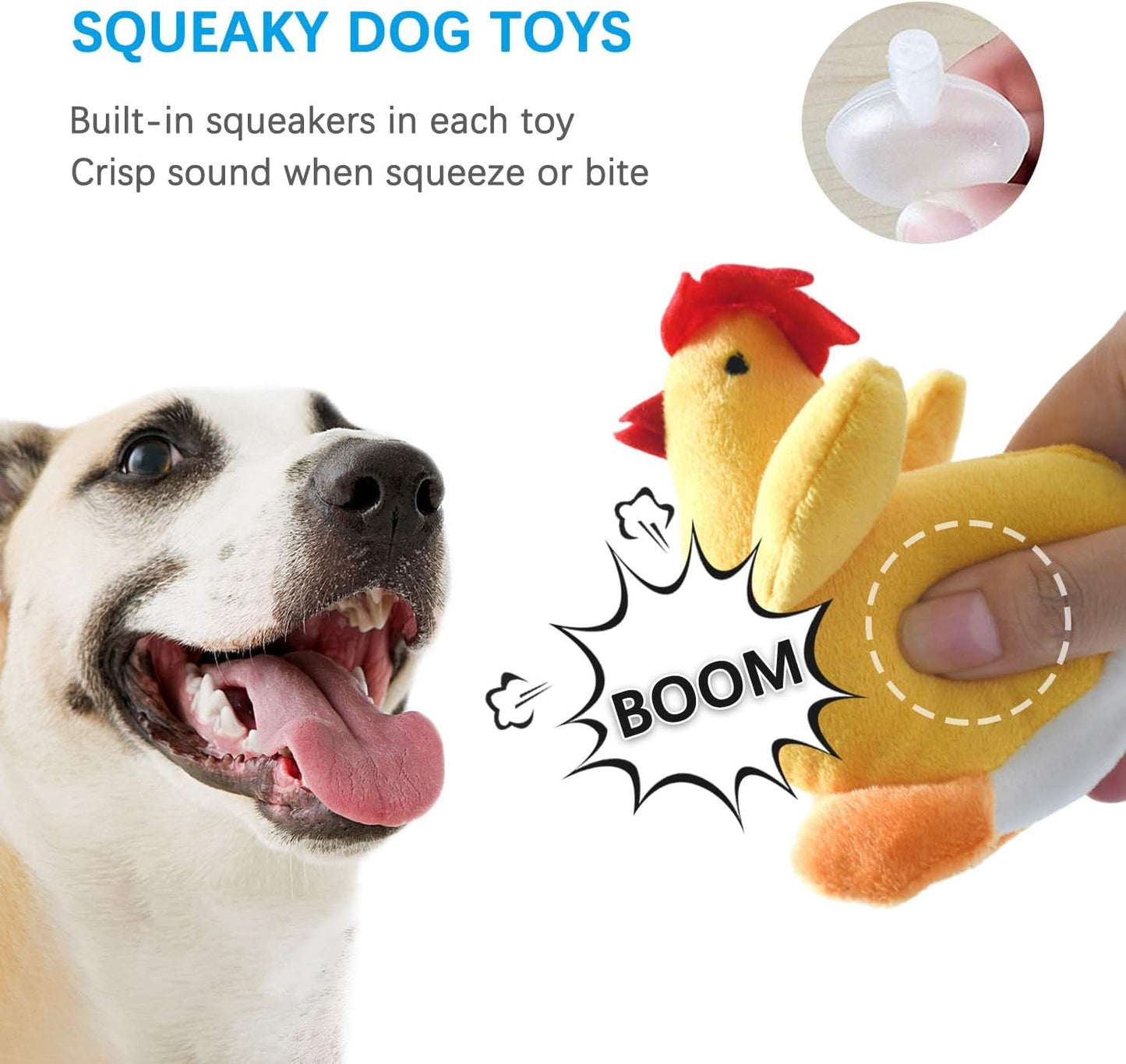 LEGEND SANDY Squeaky Plush Dog Toy 6 Pack for Puppy, Small Stuffed Puppy Chew Dog Toys Bulk with Squeakers, Cute Soft Pet Toy for Small Medium Size Dogs