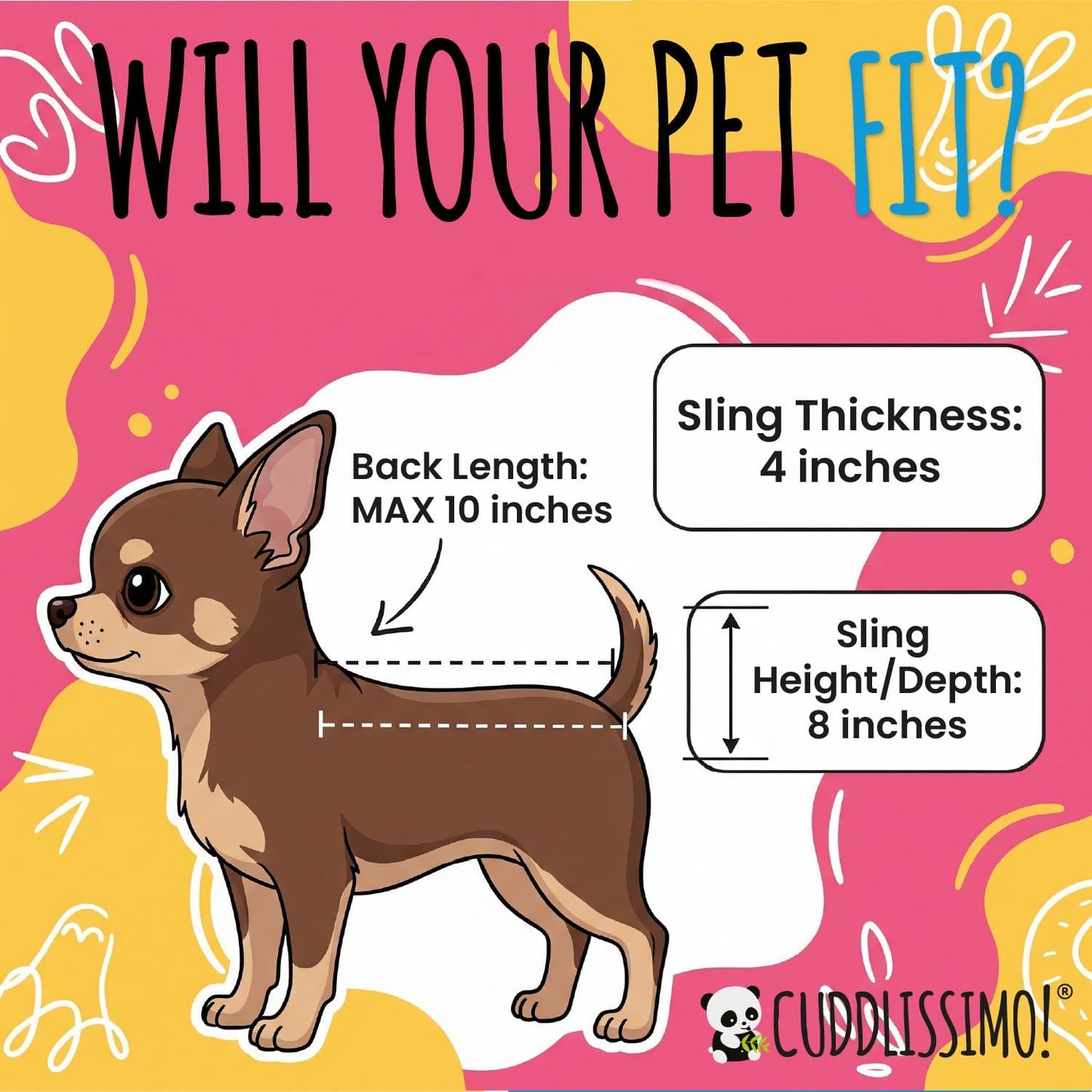 Pet Sling Carrier - Carefully Sized for Teacup & Toy Breed Puppies & Cats (Under 6lb) - Soft Pouch for Small Dogs, Yorkies, Chihuahuas - Ideal for Hands-Free Doggy Travel & Walks (Teal)