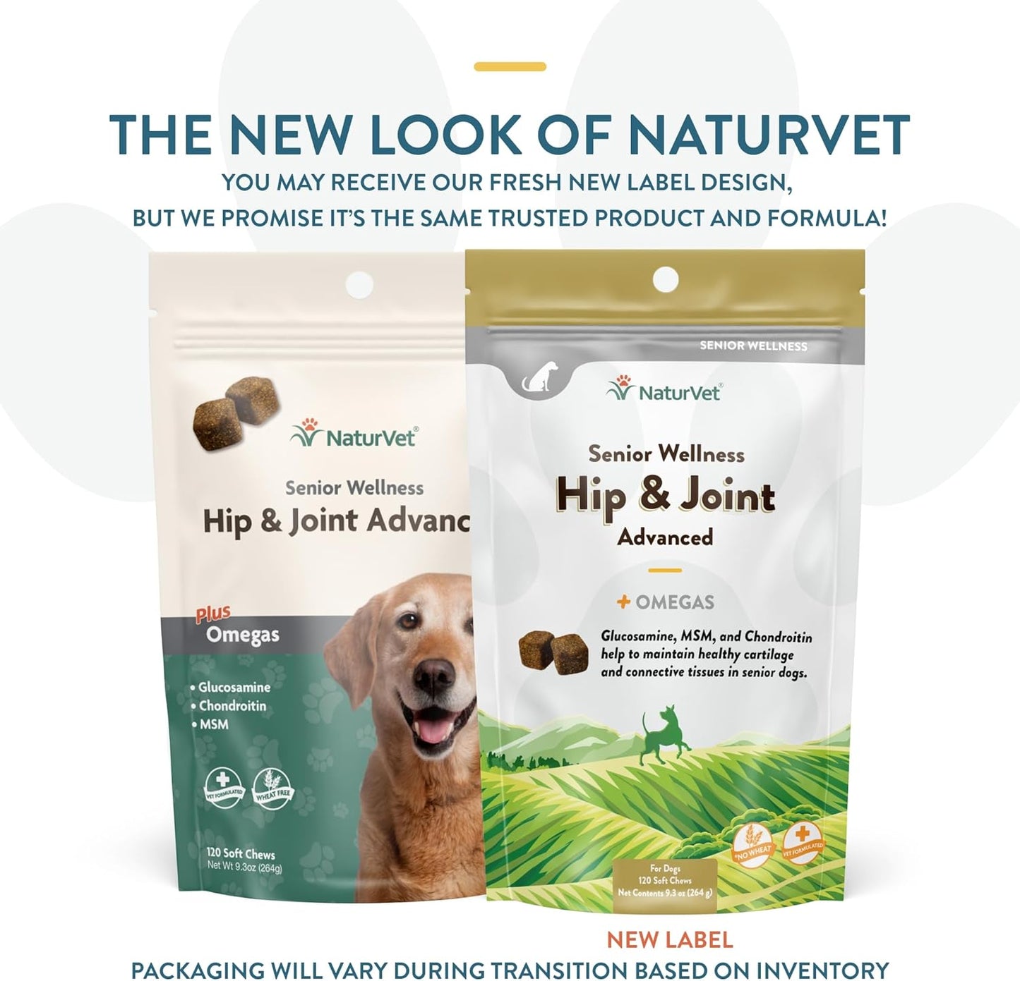 NaturVet – Senior Wellness Hip & Joint Advanced Plus Omegas | Help Support Your Pet’s Healthy Hip & Joint Function | Supports Joints, Cartilage & Connective Tissues | 120 Soft Chews