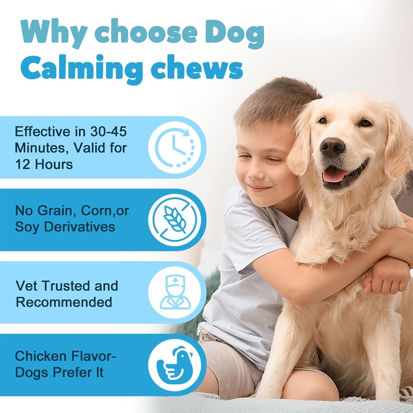 Dogs Calming Treats Chews - Anxiety Relief Chews, Separation Anxiety and Stress Relief for Dogs, Sleep Calming Aid - Health & Wellness Supplements for Dog Puppy, 200 Count (Duck)