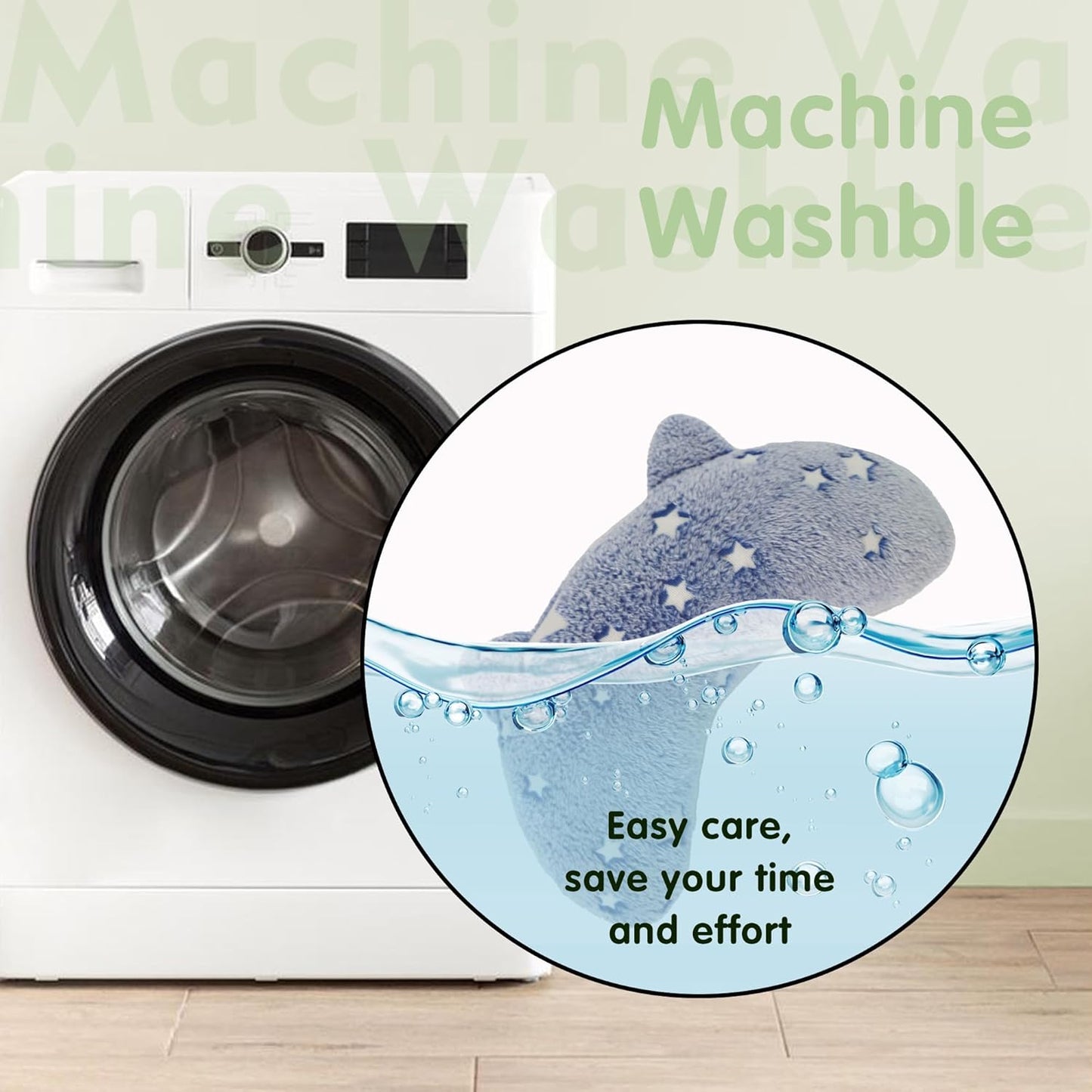 Dog Calming Pillow Glow in The Dark, Soft U-Shaped Pet Pillows for Dogs & Cats, Machine Washable, Dog Neck Pillow, Joint Relief, Better Sleep (Large, Blue)