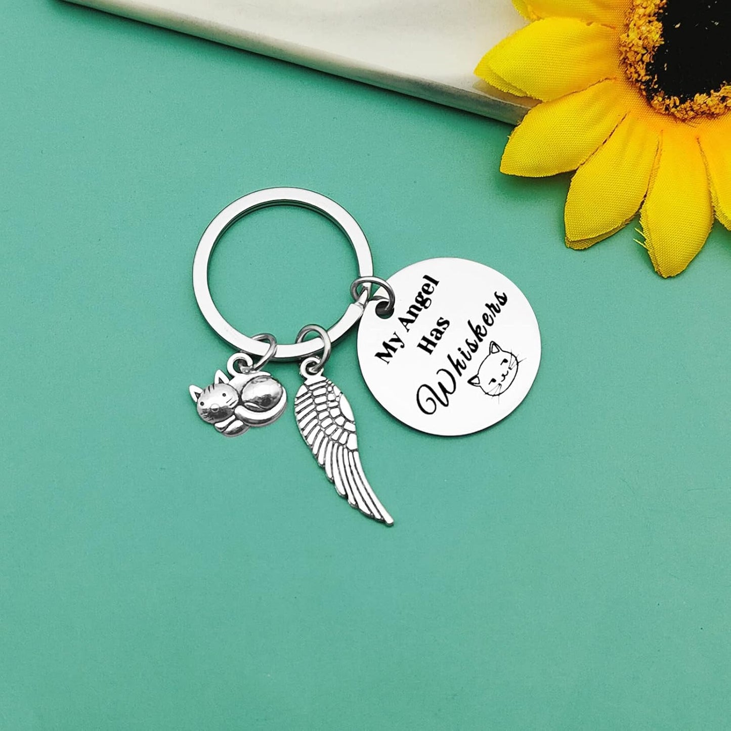 Baipilu Pet Memorial Keychain Gifts Keyring Gift for Loss of Cat In Memory of Cat Pet Jewelry Sympathy Gifts for Cat Lover Family Remembrance Condolences Gift for Women Men Cat Lovers Friends Sister
