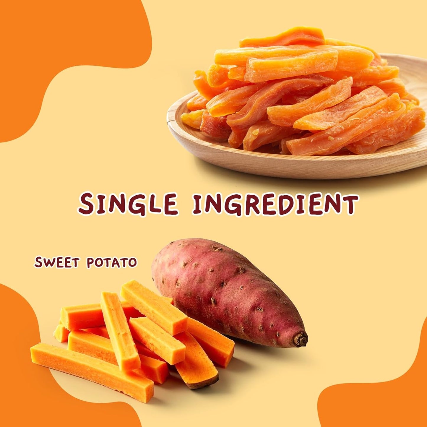 Jungle Calling Sweet Potato Dog Treats,Low Fat Natural Soft Chews for Weight Management, Single Ingredient and Grain Free Healthy Snacks Puppy Adult Dogs,10.6oz