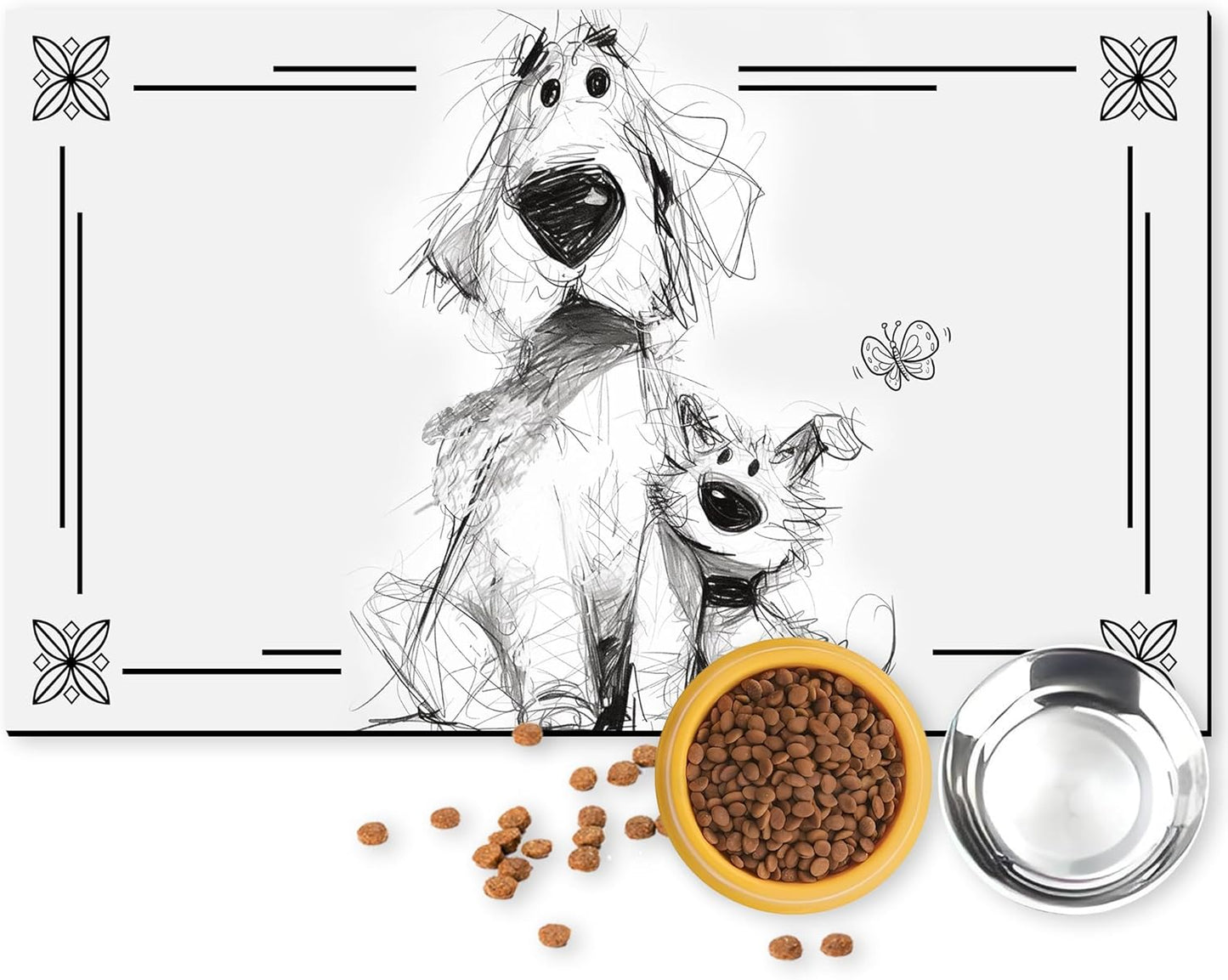 Pet Feeding Mat for Dogs and Cats - Super Absorbent Anti-Slip Bowl Pad, Eco-Friendly Washable Mat to Prevent Spills and Mess Labrador Mat 16"x24"