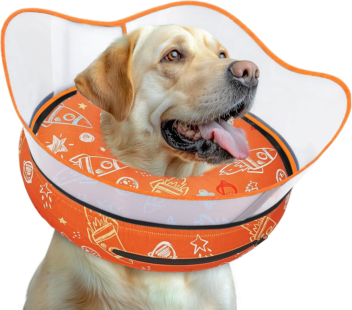 Elevated Inflatable Dog Cone Collar to Stop Licking, Dog Donut Collar After Surgery, Soft Dog Cone Alternative for Small Medium Large Dogs