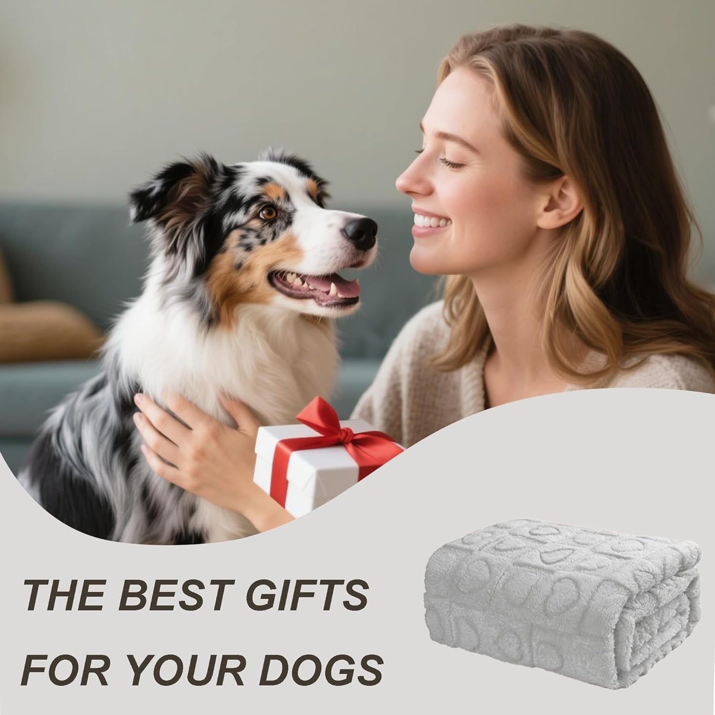 gogobunny Calming Plush Dog Cat Blanket 300GSM Coral Fleece, Ultra-Soft Machine Washable Pet Bedding for Small Medium Dogs Cats Puppies Kittens (Silver, 30x40)