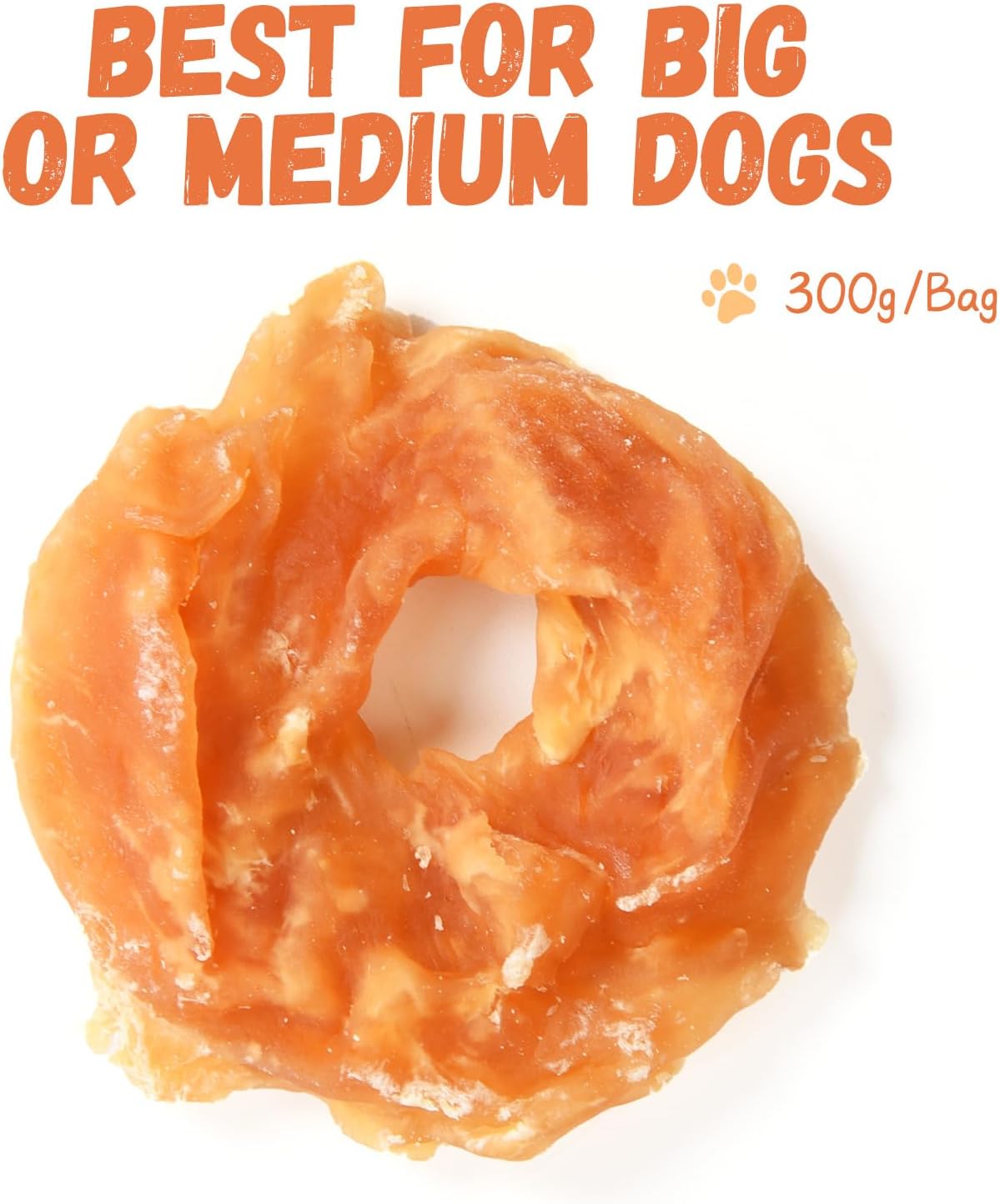 Dog Treats Chicken Jerky Rings, Rawhide-Free Grain-Free Real Dried Tenders Natural Chicken Breast Dog Chewy Training Snacks for Small Medium Large Dogs Large Pack, 10.6 oz