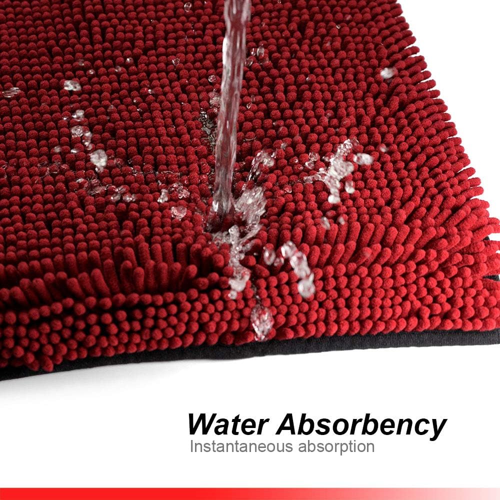 NJSBYL Pet Rugs Mats for Dog Cat Bathroom Door Rugs Shaggy Chenille Pet Area Rugs Petbed Ultra Soft Water Absorbent Machine Washable Dry (26 X 36 Inches, Deep Red)