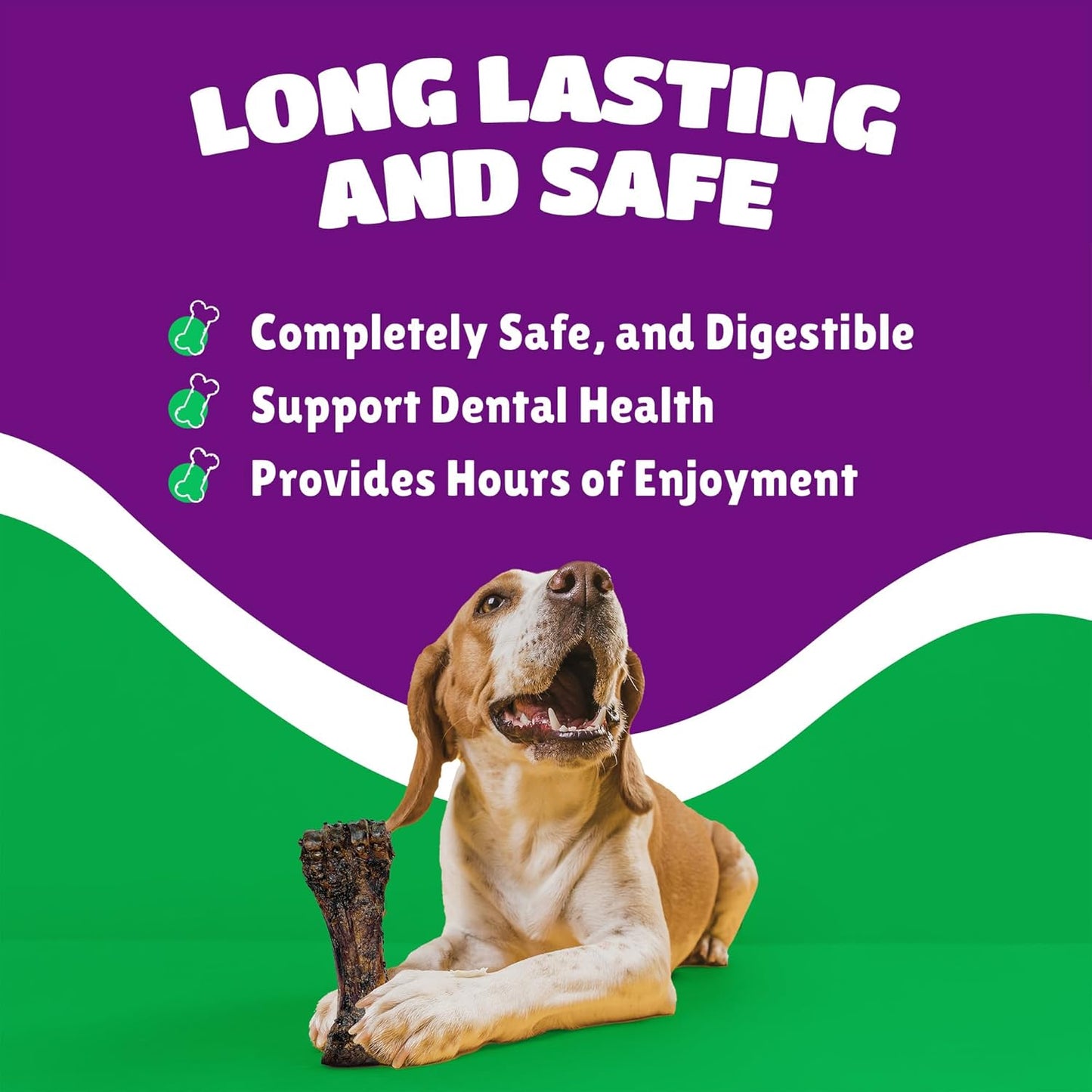 Large Dog Bones Long Lasting, Liver Coated Dog Bones for Aggressive Chewers, Natural Treats for Large Dogs, Healthy Beef Shin Chew Bone, 1 Count