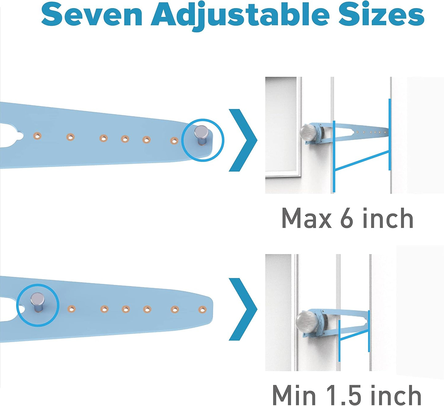 Cat Door Latch, 7 Sizes Adjustable Cat Door Holder Latch to Keep Dog Out of Litter Box, Economical Alternative of Pet Gates and Interior Cat Door, Plastic