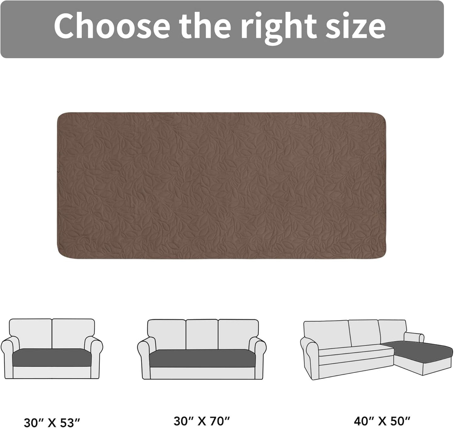 Easy-Going Waterproof Dog Bed Cover Reversible Leak Proof Pet Blanket Replacement Mat for Furniture Washable Couch Cover Sofa Cover for Dogs Cat(30x53 Inch, Brown/Beige)