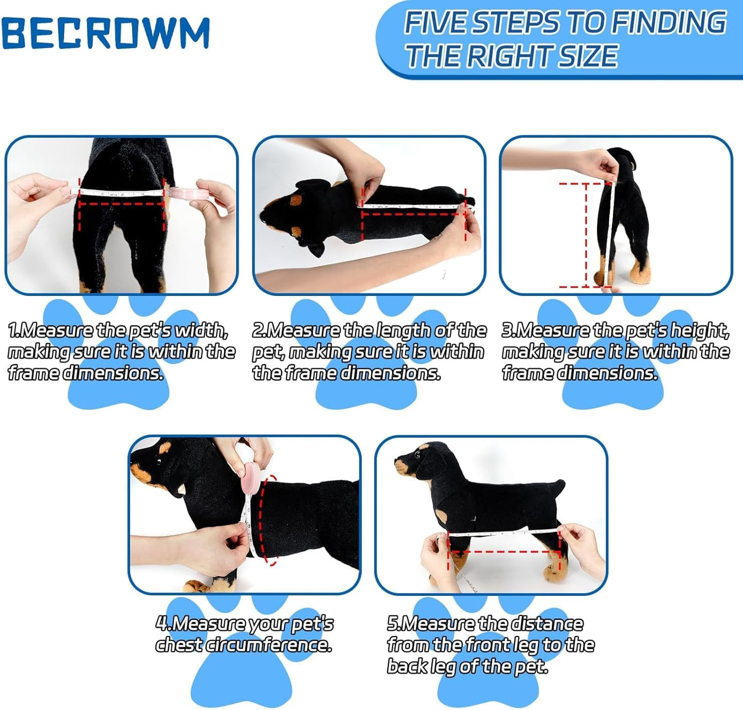 Dog Wheelchair for Back Legs, Light Weight Dog&Cat&Pets Wheelchair Cart with Disabled Hind Legs Walking, Adjustable Doggy Wheelchair Cart with Wheels for Back Legs