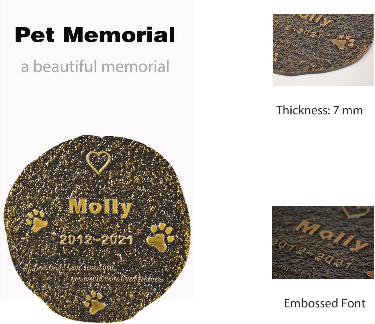 Pet Memorial Stone Cat Dog Pet Memorial Personalized Pet Grave Markers Customized Pet Grave Markers with Pet Name are a Sympathy Gift for The Loss of a Pet (Acrylic)