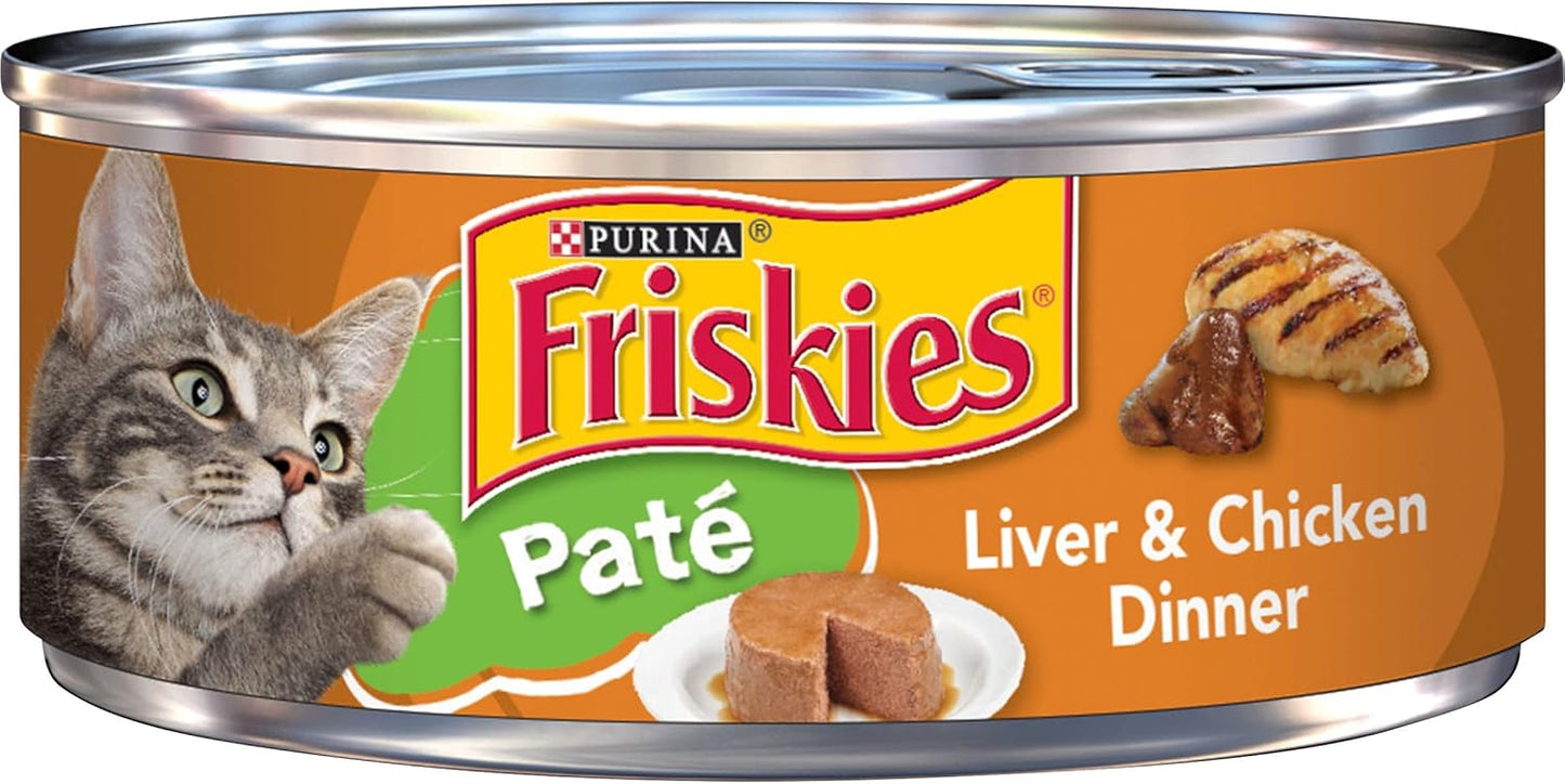 Purina Friskies Pate Wet Cat Food Liver & Chicken (Pack of 12)