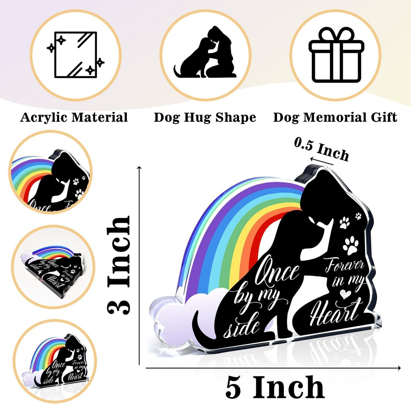 Pet Sympathy Gifts, Condolences Gifts for Pet Loss Remembrance, Sympathy Gifts for Loss of Dog, Condolences Gift for Remembrance, Bereavement Gift for Loss Pet, Pet Memorial Acrylic Rainbow Bridge