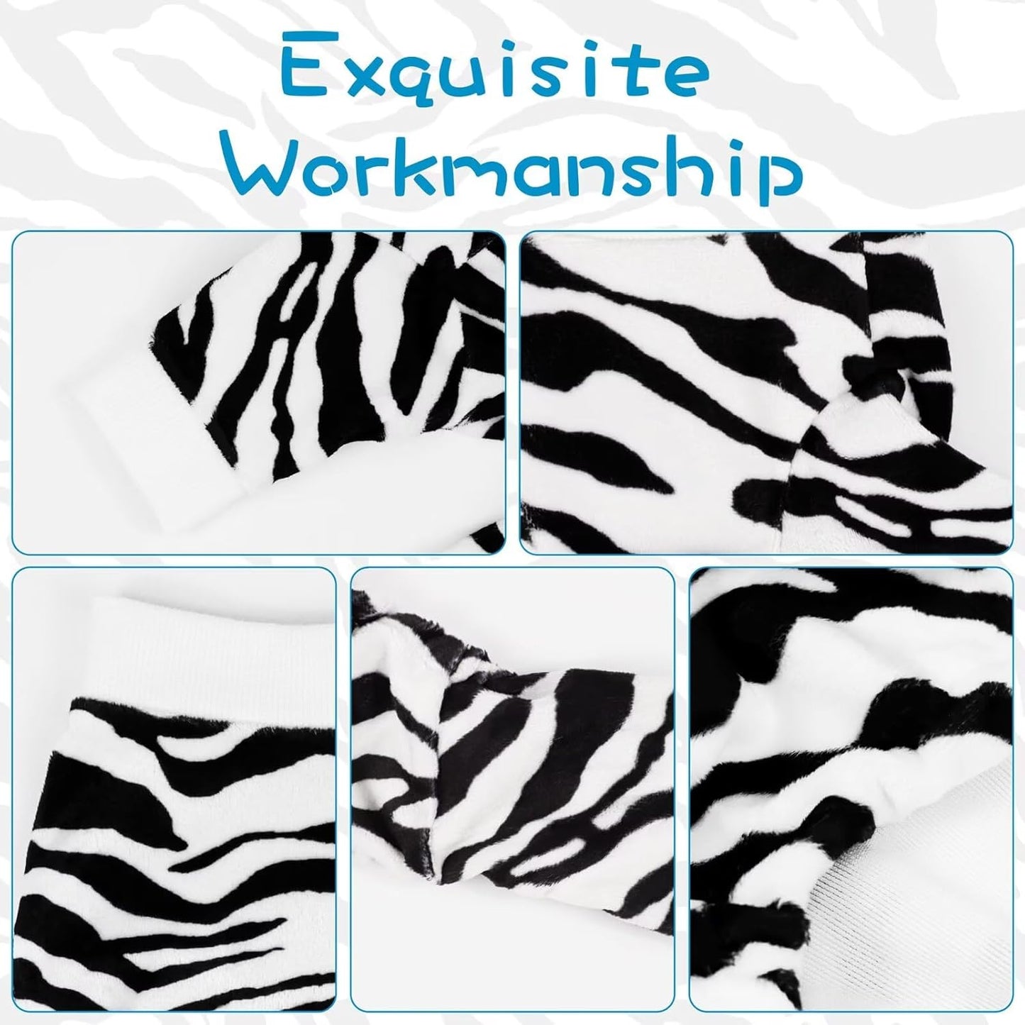 Adorable Zebra Print Dog Pajamas – Lightweight, Cozy Four-Legged Outfit for Small to Large Dogs and Cats, Soft and Snuggly Pet Wear for Everyday Comfort and Cuteness.Black XXL