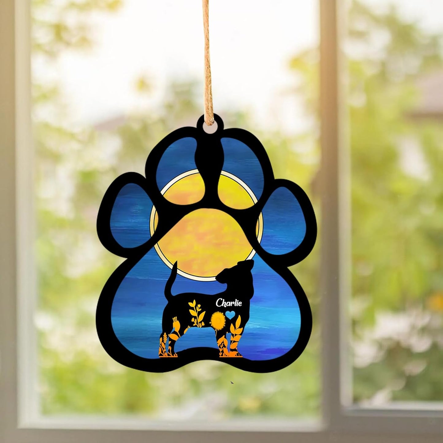 LOVELYPOD Personalized Memorial Gifts for Dogs Ornament Suncatcher, Custom Breeds Memorial for Loss of Dogs, Remembrance in Sympathy of Pet Gifts Lover, Loss of Pet Sympathy