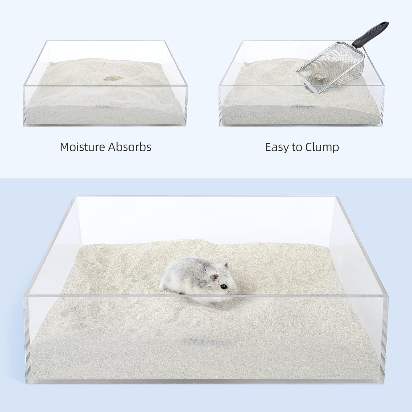 Niteangel Training Litter Potty Sand - Hamster Sand Bath for Syrian Dwarf Hamsters Gerbils Mice Lemming Degus or Other Small-Sized Pets ((1.4 L X 2 - Blue Label)