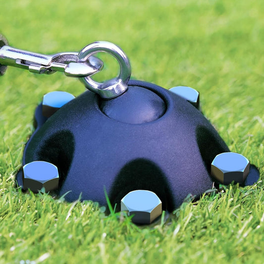 Patented 360° Swivel Dog Tie Out Stake Dog Anchor for Small to Large Dogs Up to 150lbs - Dog Yard Leash Stake with 5 Strong Tether Holds 1000lbs of Pull Force (Stake Without Cable)