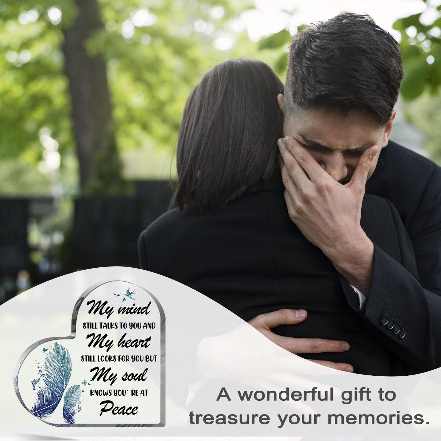 Acrylic Heart Memorial Gift, Sympathy Gifts Bereavement Gift Condolences Gift Sympathy Table Decorations Loss of Loved One of for Table Centerpieces Remembrance