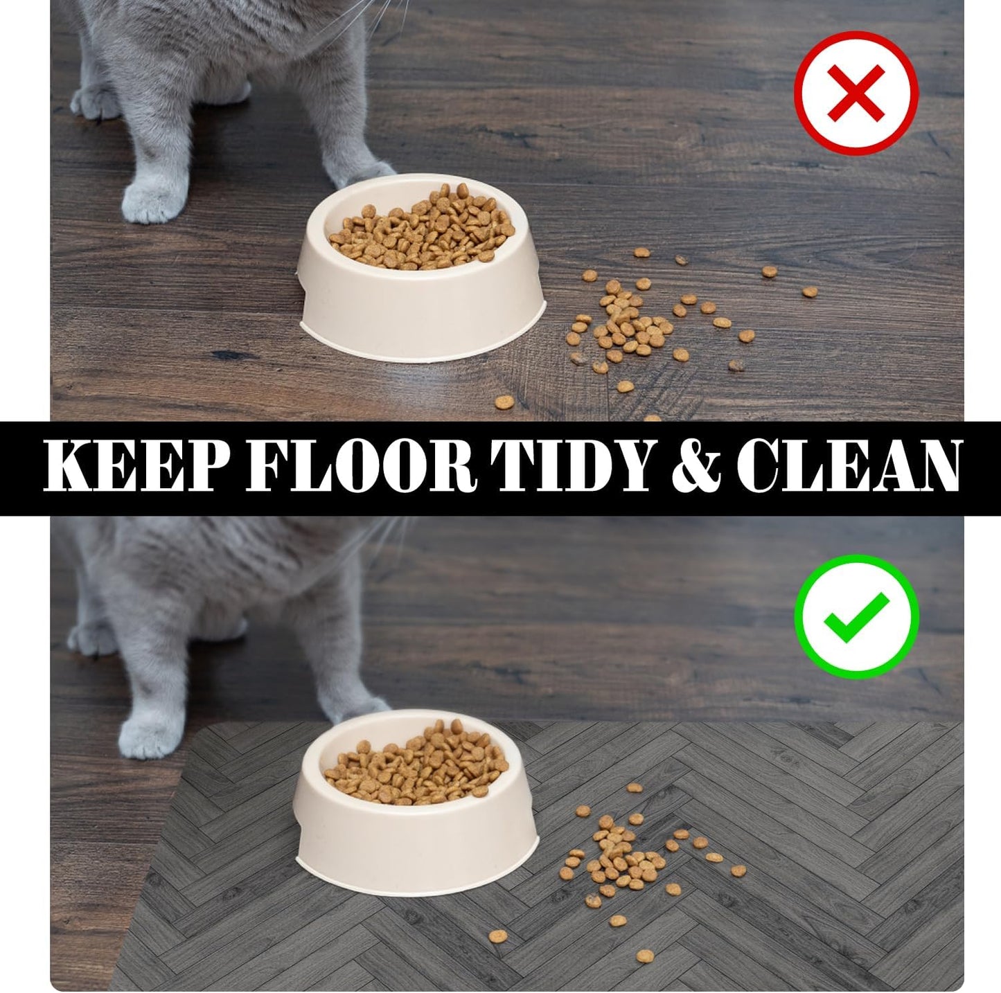 Dog Food Mats for Floors Absorbent, Pet Cat Food Mat - Quick Dry Dog Bowl Mats for Food and Water, Eco-Friendly Boho Pet Supplies